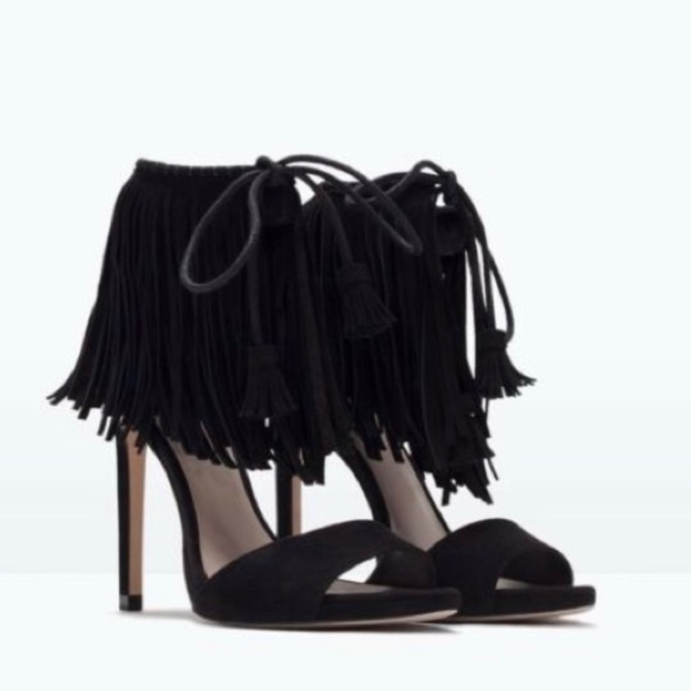 Zara Fringe Heels